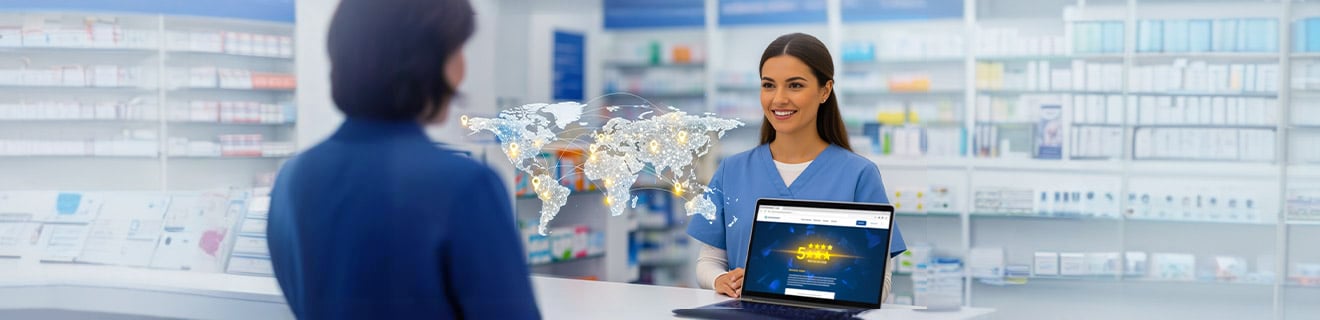 Modern office setup with laptop and creative elements