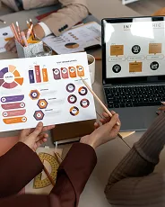 Two colleagues working in an office